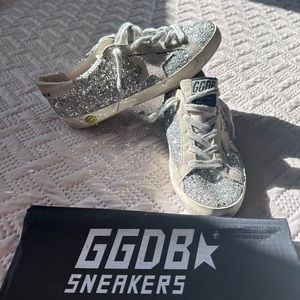 Golden Goose Silver Glitter Sneakers